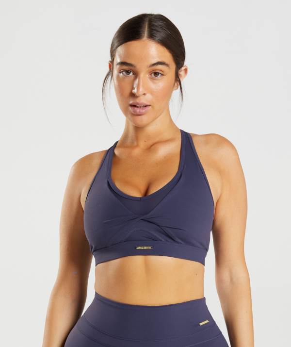 Damske Športové Podprsenky Gymshark Whitney Mesh Indigo Námornícka Modrá | XC8175043
